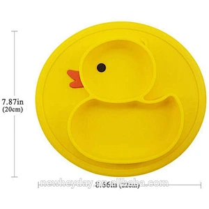 fashion cute duck silicone food serving tray mat for baby custom