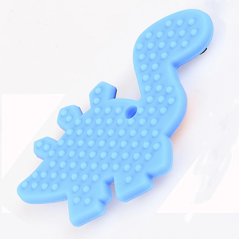 Non-Toxic BPA Free stocked gift  food grade silicone baby dinosaur teether cartoon  animal toy