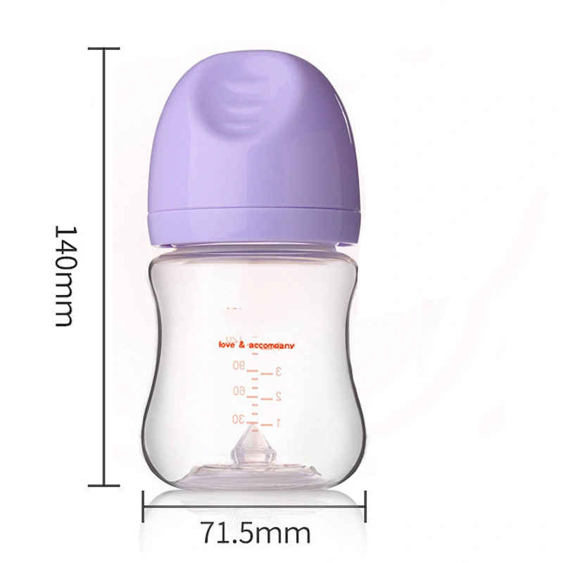 newborn item wide caliber glass bottle baby  blowout prevention choking milk newborn baby bottle silicone nipple  240 ml