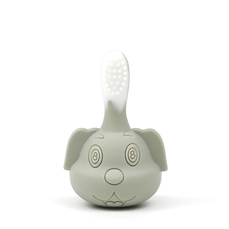 cute cartoon design Food grade baby soft silicone training Infant Teething Dental Health Toothbrush Baby For Training Teether