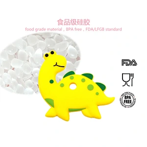factory wholesale custom   food grade silicone kids dinosaur toy teether cartoon dinosaur soft rubber  toy