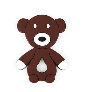 Safe Cartoon Baby Teethers BPA Free Cute Animal  Kids Silicone Animal Teether bear Teething Pendant Necklace BPA Chew Toy New