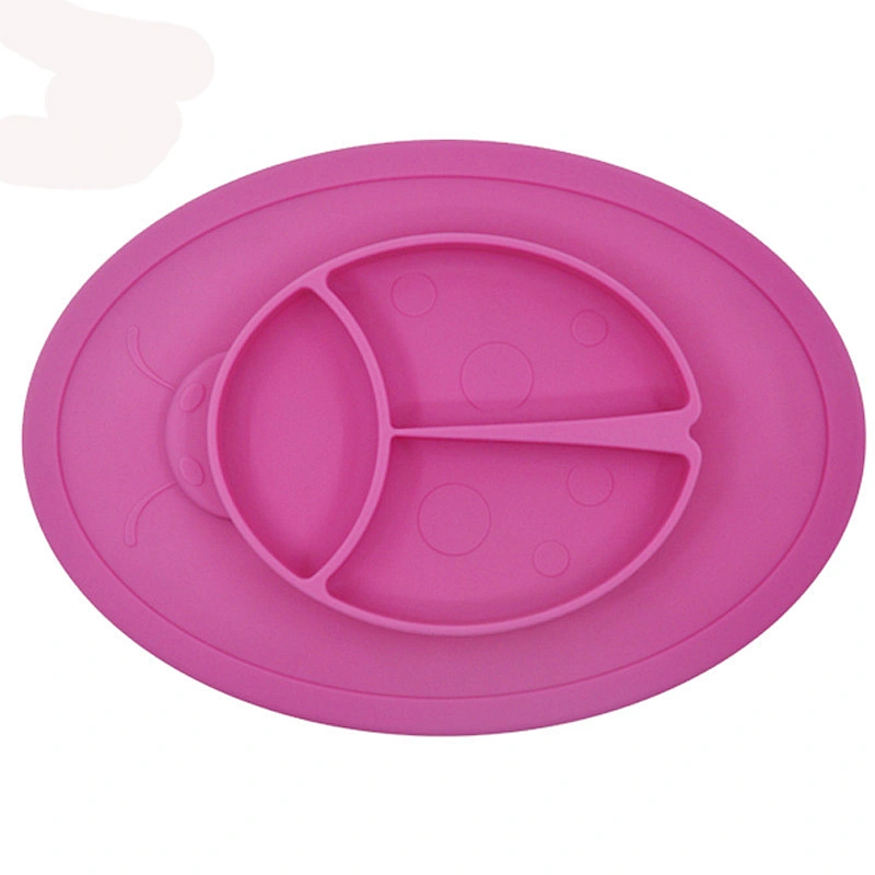 Integrated placemat silicone plastic divided snack tray plastic tray dish rack  plate  baby food  tray