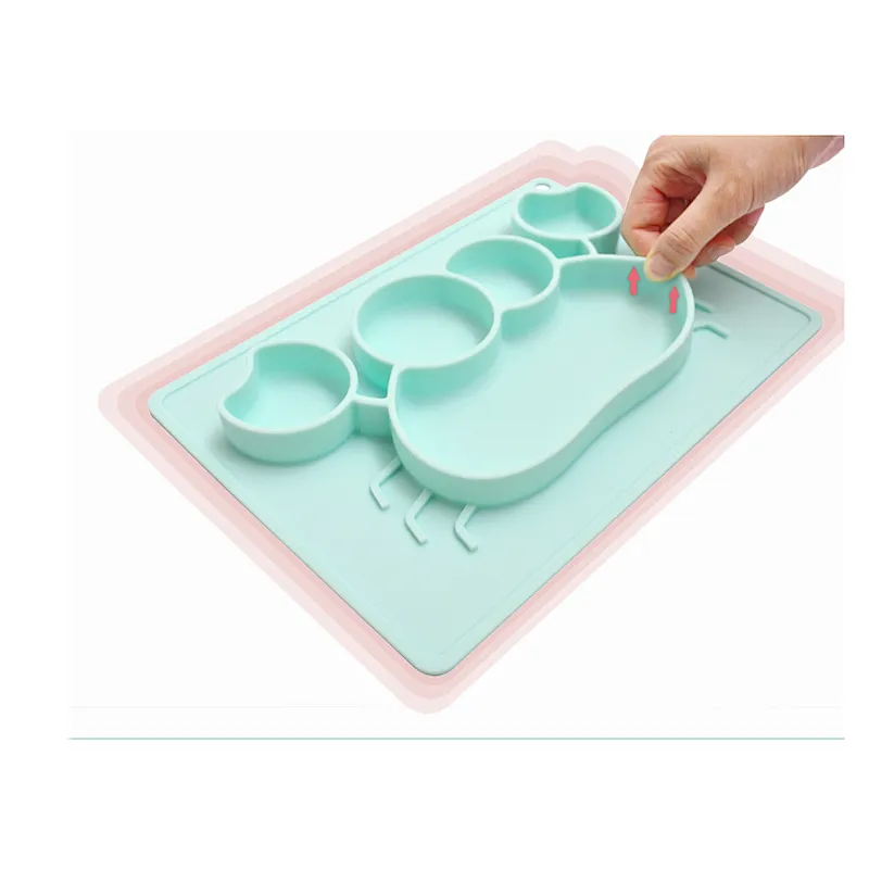 food grade dining tray baby stroller silicone rubber  crab shape plate