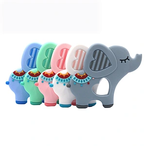 Non-Toxic BPA Free silicone  elephant baby gel teether carton animal soft teether toy