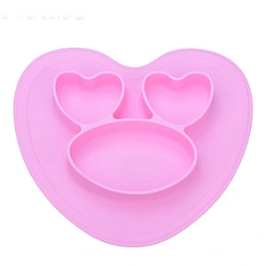 Baby Cute Divided Silicone suctions Plate Feeding  food storage bowl  Plate  Tray   Food  Placemat Plate