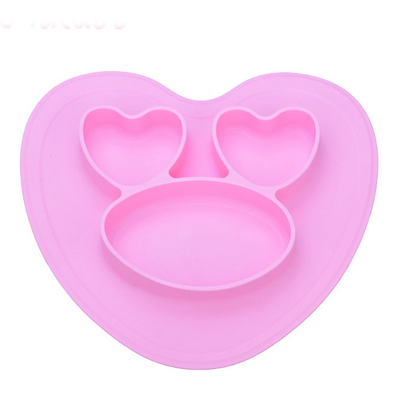Baby Cute Divided Silicone suctions Plate Feeding  food storage bowl  Plate  Tray   Food  Placemat Plate
