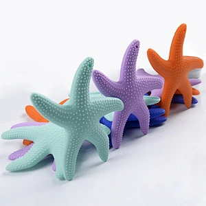 Food Grade Silicone starfish toy silicone teether for  baby teething