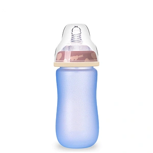 custom intelligent temperature  sensing Wide-caliber glass  milk  bottle arc heat preservation  bottle 500ml