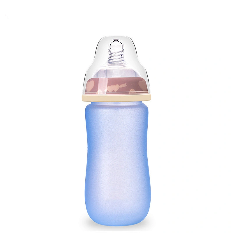 custom intelligent temperature  sensing Wide-caliber glass  milk  bottle arc heat preservation  bottle 500ml