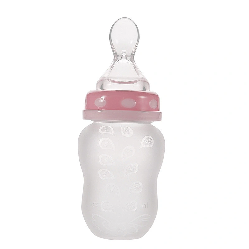 Infant Baby Kid  squeeze  Silicone Feeder  spoon Food Water Cereal Bottle Feeding baby spoon bottle feeder