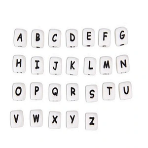 customized bpa free silicone beads  letter teething Dice beads