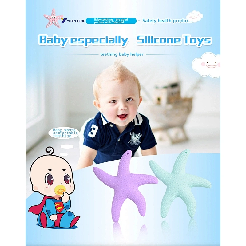 Food Grade Silicone starfish toy silicone teether for  baby teething