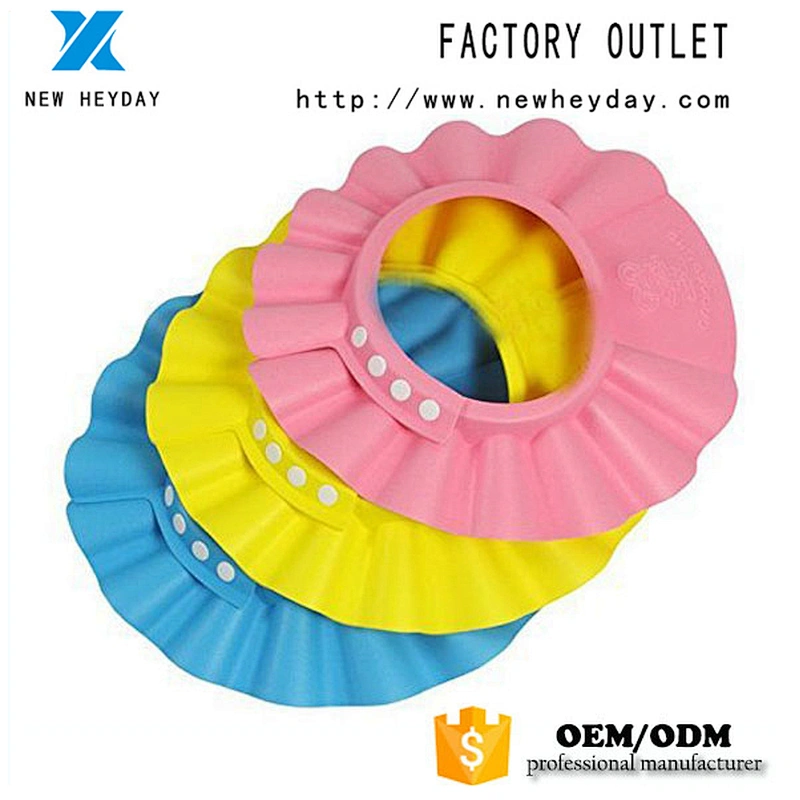 foldable  Custom waterproof silicone bath shower hair cap for baby