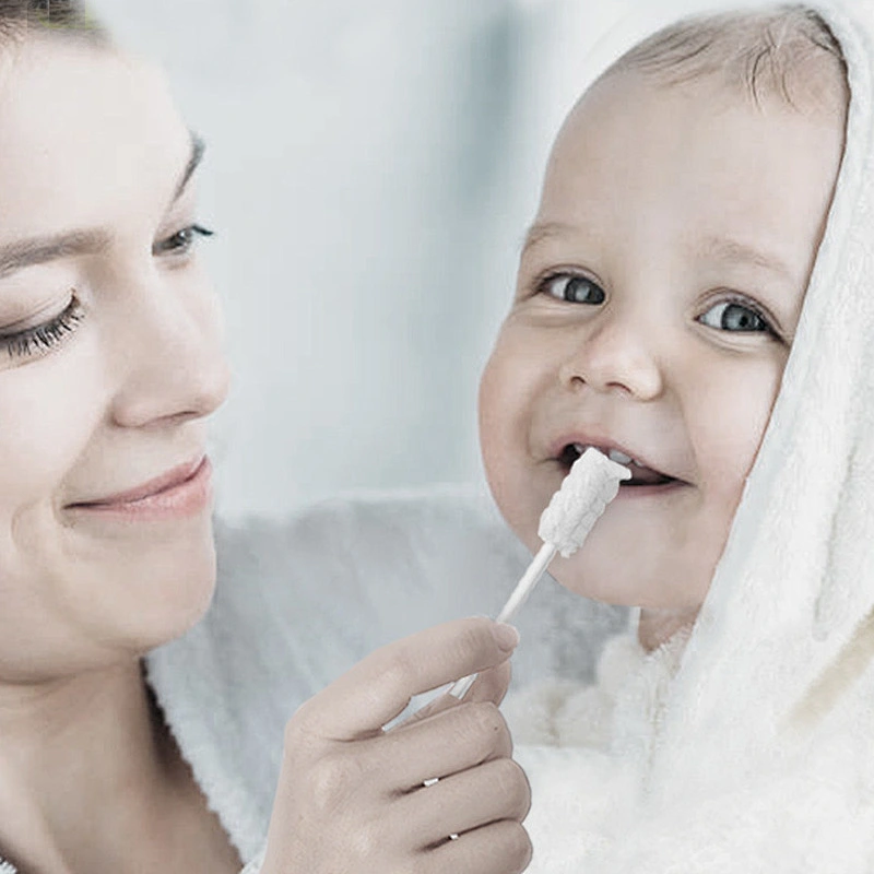 Baby Hygienic Dental Tongue Brush Cleaner Oral Care Oral Cleaning Disposable  tooth brush Nursing Tool Stick heads