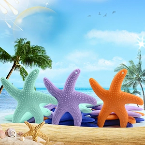 Food Grade Silicone starfish toy silicone teether for  baby teething