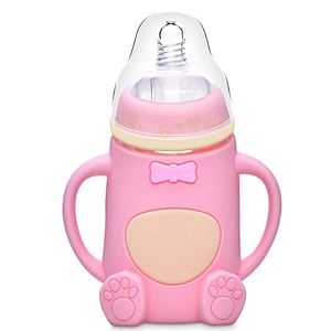 Factory custom wide neck  cute bear  love disgin cute bottle water bottle  nipples