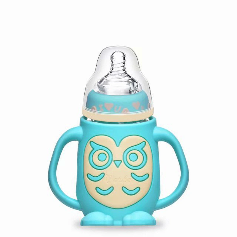Food Grade Silicone Baby  feeder bottle owl design   bottle feeder  milk wholesale factory custom