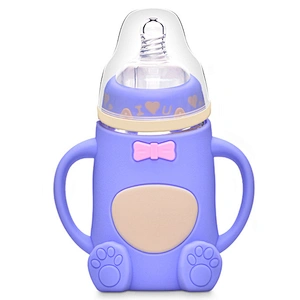 cute 240ml baby bottle feeding cartoon bear shape bottle desgin custom
