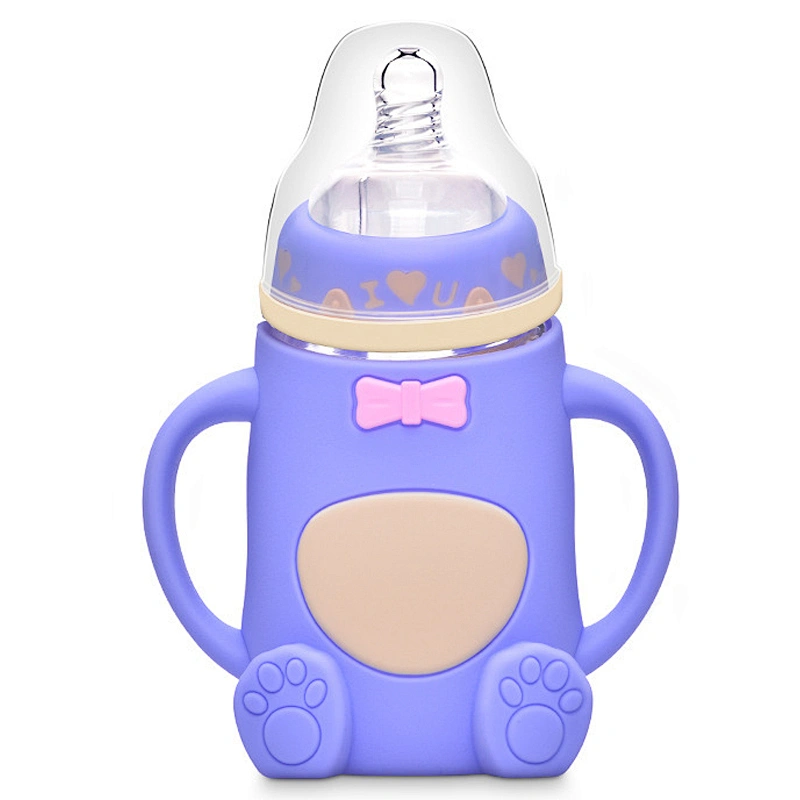 cute 240ml baby bottle feeding cartoon bear shape bottle desgin custom