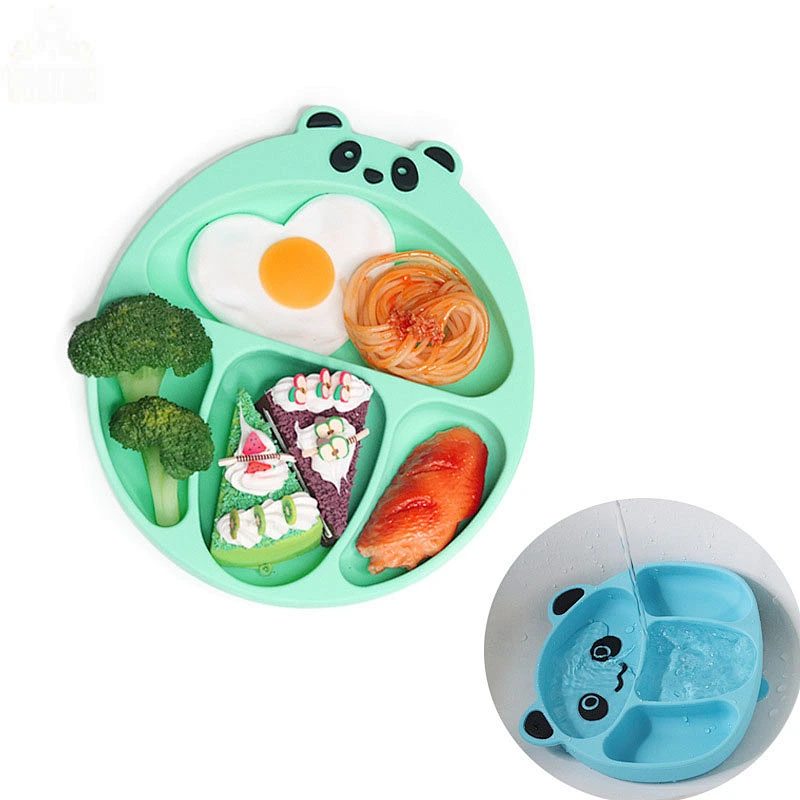 High Quality Food Grade Bear Baby Silicone Placemat Dinner  Tableware Plate