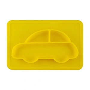 food grade  silicone Baby Kids Suction Table car  Food   tray serving baby  travel car kids play Tray Placemat Plate Bowl