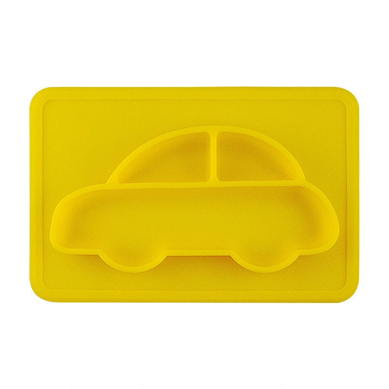 food grade  silicone Baby Kids Suction Table car  Food   tray serving baby  travel car kids play Tray Placemat Plate Bowl