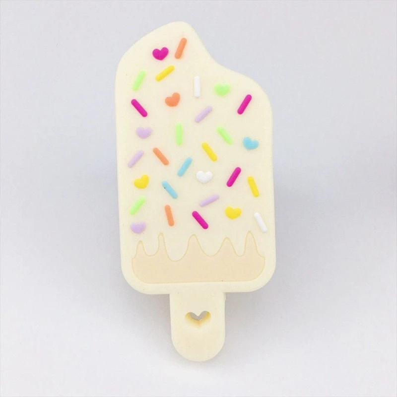 kids BPA free  Baby Soft Tip Silicone toy ice cream shop candy Teether custom