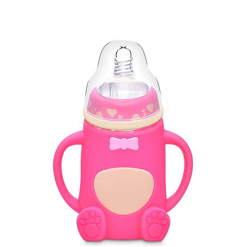latest  comotomo silicone cartoon bear design  baby bottle  holder