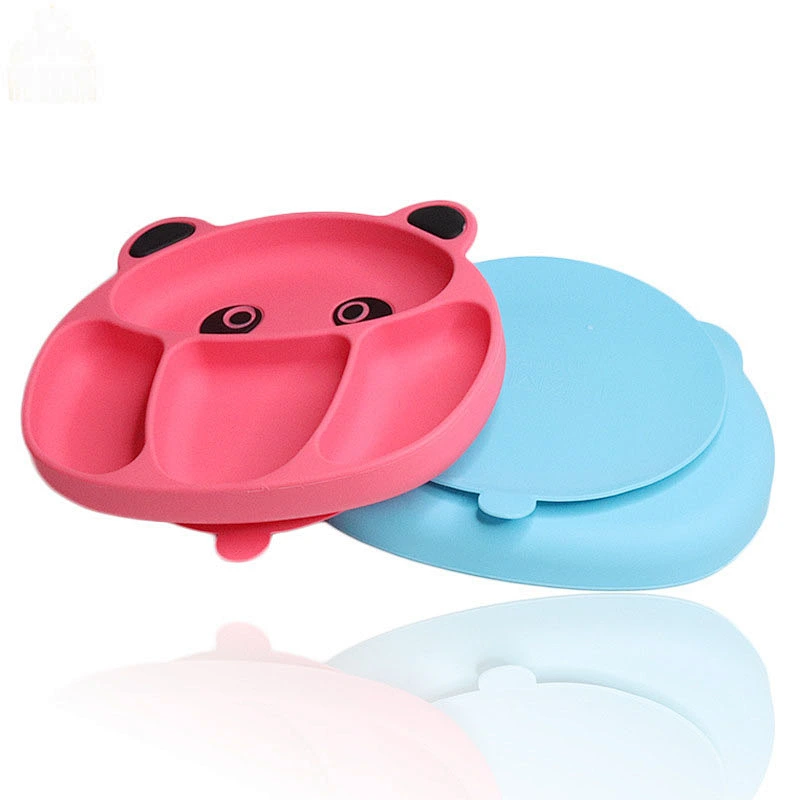 High Quality Food Grade Bear Baby Silicone Placemat Dinner  Tableware Plate