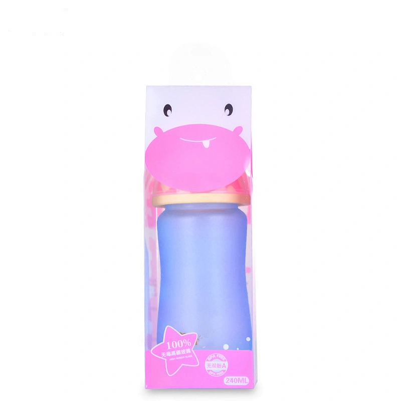 custom intelligent temperature  sensing Wide-caliber glass  milk  bottle arc heat preservation  bottle 500ml