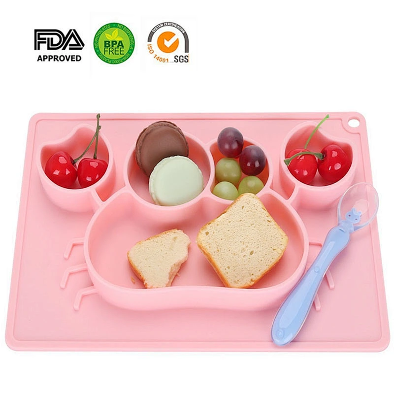 food grade dining tray baby stroller silicone rubber  crab shape plate