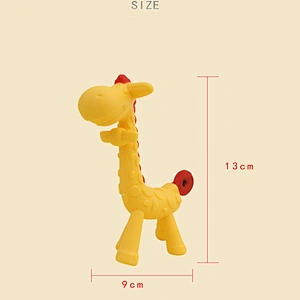 BPA-Free Silicone chew toys for kids Giraffe Baby Teether Toy, Natural & Organic , Textured Teething Relief, Freezable
