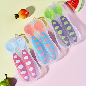 factory custom  kids travel pp material  spoon and fork set color