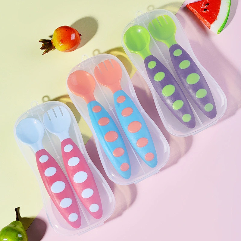 factory custom  kids travel pp material  spoon and fork set color