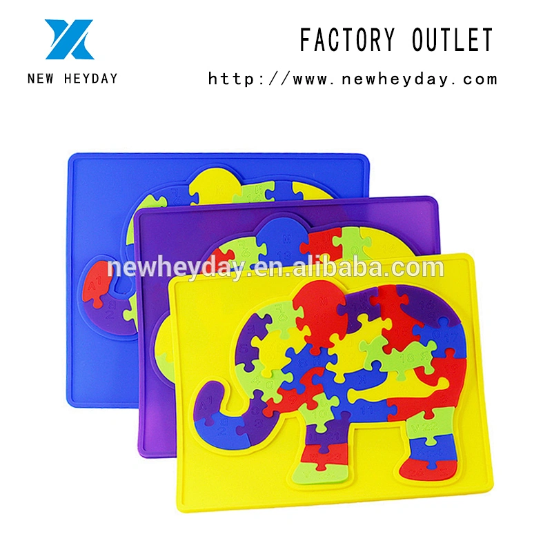 Educational toy brain developing game baby custom silicone jigsaw puzzles