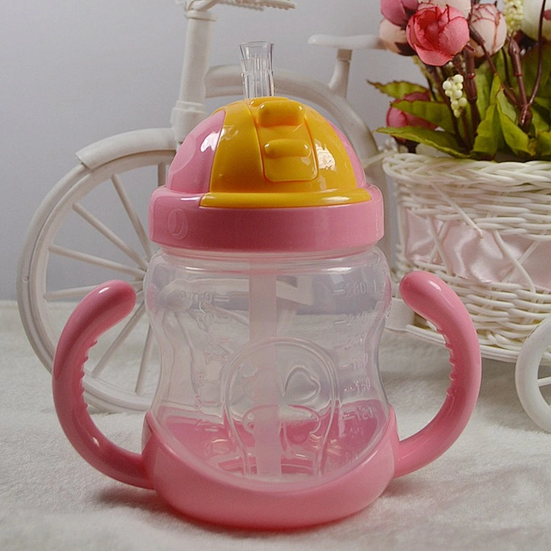 Baby water bottle straw Kids Cup pp Children Training Cups  Drinking Straw Handle Feeding Water  Bottle for baby