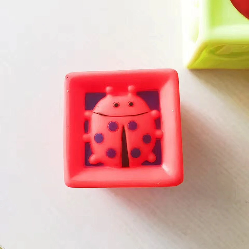 custom 	animal   BB sound fruit baby identify color silicone building blocks  toys