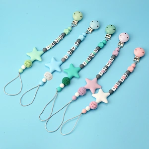 Hot sale baby diy silicone chew bead  jewelry pacifier clip teether