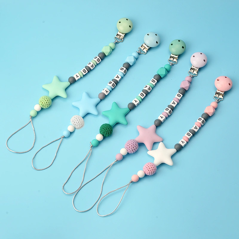 Hot sale baby diy silicone chew bead  jewelry pacifier clip teether