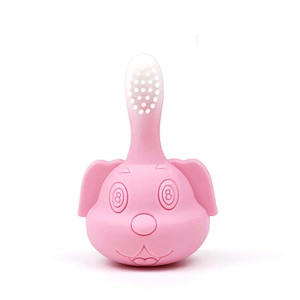 cute cartoon design Food grade baby soft silicone training Infant Teething Dental Health Toothbrush Baby For Training Teether