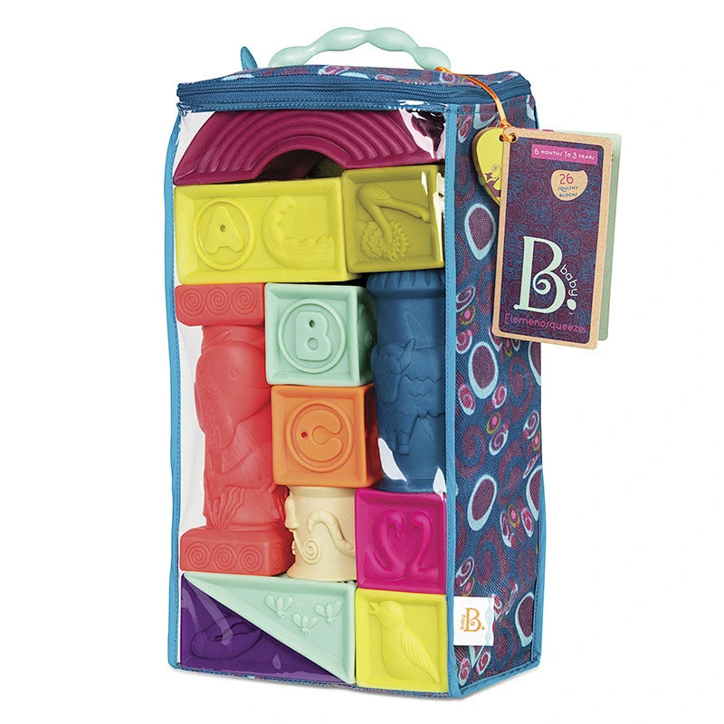 custom  Educational children BB Sounds  puzzle large  silicone blocks toy