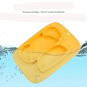 Tableware Health and Environmental Protection Children's Baby Silicone Integrated placemat  Plate Compartment 4grid  design