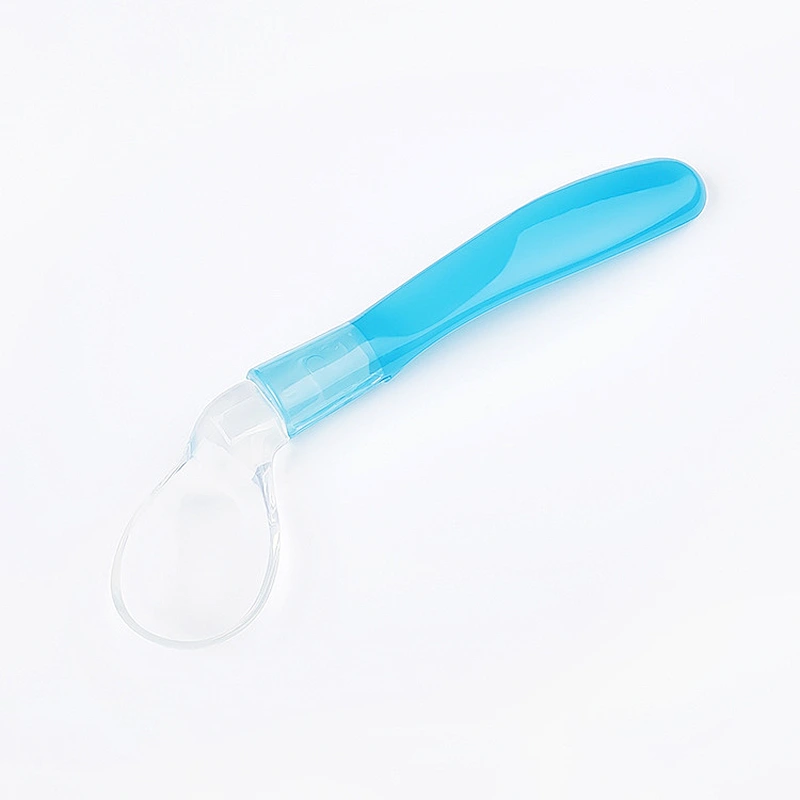 newest design  cute silicone spoon   bend   spoon  for baby