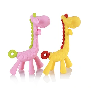 Hot-selling custom cute giraffe food grade silicone baby teether