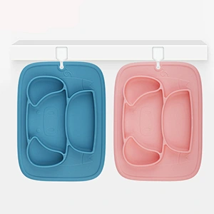 Tableware Health and Environmental Protection Children's Baby Silicone Integrated placemat  Plate Compartment 4grid  design
