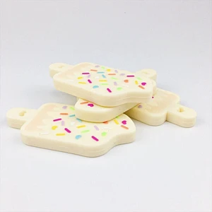 kids BPA free  Baby Soft Tip Silicone toy ice cream shop candy Teether custom