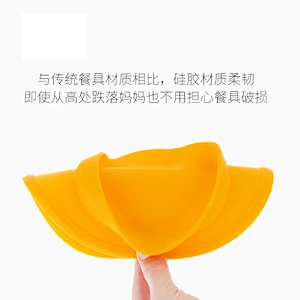 custom design food grade silicone  baby food platetray duck suction plate