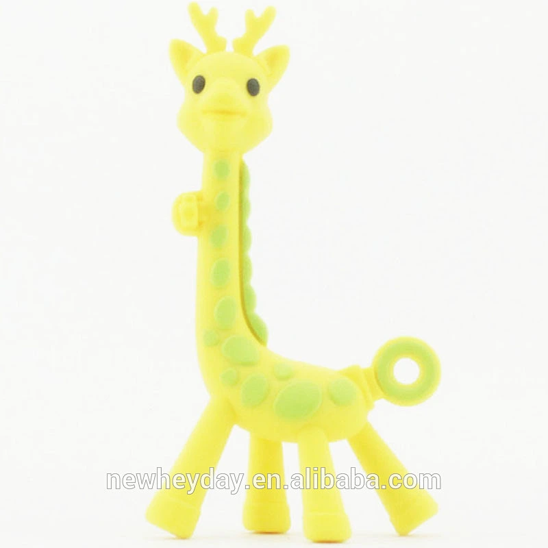 Hot-selling custom cute giraffe food grade silicone baby teether