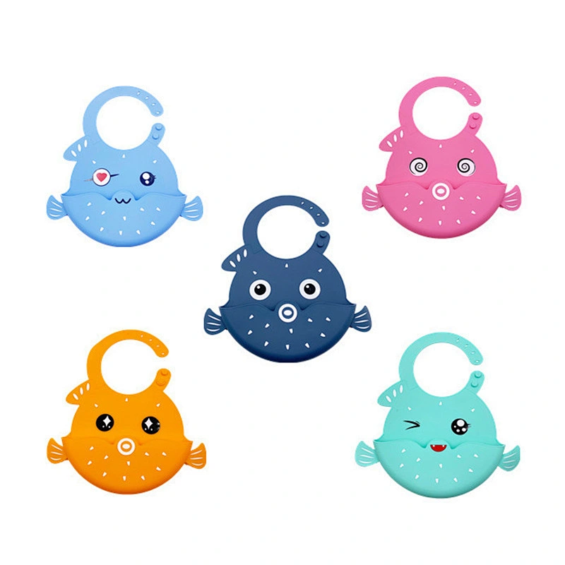 Baby  neck Bibs with pocket  silicone plastic  Feeding Baby Crumb catcher Wipeable,Waterproof Pocket Bibs Toddler
